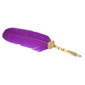 Pikkukuva 8 / 8: Retro höyhenkynäsarja set Purppura kirkas rakenne ruostumattomasta teräksestä kaiverrettu kärkitanko set