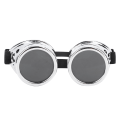 Pikkukuva 1 / 8: ABS Vintage Style Steampunk -suojalasit kaksikerroksiset aurinkolasit Party Prop Decorbright hopea