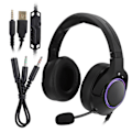 Miniatyrbillede 2 af 8: Hovedmonteret trådløst RGB-gamingheadset med mikrofon til PS4