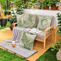 Miniatyrbilde 3 av 5: Putevar Home Hage Utendørs Innendørs Sett med 4 stk Salviegrønne Blader Pynteputetrekk Stue Stol Sofa 18x18 tommer Putetrekk 45x45cm