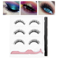 Miniatyrbild 5 av 8: 3 par lösögonfransar flytande eyeliner set Vattenfast ögonmakeup-verktyg3D-02