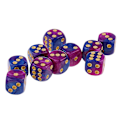 Pikkukuva 4 / 5: 10 x Si x Kuusisivuista D6 Noppaa Pisteytetty Dungeons and Dragons Rekvisiittaa Varten Violetti Sininen