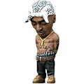 Pikkukuva 1 / 2: Statue Legend Muistopatsas Koristeet Tupac Valkoinen