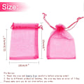 Miniatyrbilde 3 av 5: 100 stk. Organza Poser 4x6 Tommer, Hot Rose Små Smykkeposer Snøring Mesh Gaveposer Bryllupsfest Favor Julegodteposer