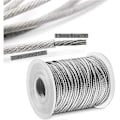Miniatyrbilde 3 av 4: Wire Rope Kit, Hagesnorstrammer, Rustfritt Stål Wireopphengsett, 30m Nylonbelagt Rustfritt Stål Wire, for Klessnor Teltline