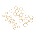 Miniatyrbild 3 av 8: 30 st hexagonala stickstygnsmarkörer Platteringsprocess Blekningsresistent zinklegering för DIY Craft Gold
