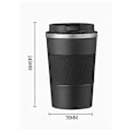 Miniatyrbild 2 av 5: (Svart) Resemugg för varma drycker - 380ml - Läcksäker isolerad kaffemugg i rostfritt stål för varm/kall kaffe, mjölk, te