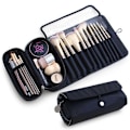 Miniatyrbillede 2 af 5: Multifunktionel Foldbar Makeupbørste Opbevaringstaske Professionel Rejse Organizer Størrelse 23x21cm Sort