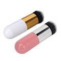 Miniatyrbillede 4 af 8: 2 stk Foundation Brush Lommestørrelse Væskeblanding Højdensitets træskaft Syntetisk makeupbørste