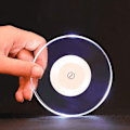Miniatyrbillede 1 af 8: Gennemsigtig selvlysende Coaster Rund LED Cup Mat Drikkeglas Luminous Mat