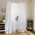 Miniatyrbillede 3 af 4: 1 Styk Hvidt Tyndt Voile Gardiner 137cm*228cm Semi-Transparent Øjet Linned Effekt Vinduesdekorationer Moderne Stue Soveværelse Køkken Altan Karnap