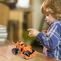 Miniatyrbillede 3 af 3: Dinosaur Børnelegetøj Dinosaur Ingeniørkøretøj Legetøj Bulldozer Gaffeltruck Model Legetøj Gaveuddeling Udsalg Zekai Orange