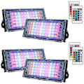 Pikkukuva 1 / 5: Himmennettävä RGB LED-ulkovalaisin 4-pakkauksessa kaukosäätimellä - 16 väriä, 4 valaistustilaa (50W)