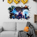 Miniatyrbillede 4 af 5: Halloween 3D Knust Vindue Sticker - Djævel Halloween Dekoration
