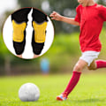 Pikkukuva 5 / 8: 1 Pari Jalkapallo Shin Guards Lapsille Jalkapalloharjoittelu Suojauspehmusteet Soljen kanssa (keltainen)