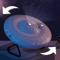 Miniatyrbillede 4 af 5: 360 roterende stjerneprojektor med Meteor og Mood Nightlight, Timed Rotation og 3 Galaxy Discs