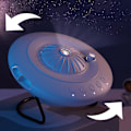 Pikkukuva 4 / 5: 360 astetta pyörivä tähtiprojektori, Meteor ja Mood Nightlight, ajastettu kierto ja 3 Galaxy-levyä