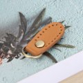 Miniatyrbillede 3 af 8: 4 stk. taske spænde ko split læder DIY håndlavet syning håndtaske med bronze beslag (brun gul)