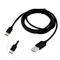 Miniatyrbild 3 av 8: USB C-kabel USB 2.0 PVC Snabbladdning Dataöverföring Typ C-kabel för mobiltelefoner surfplattor 2m Svart
