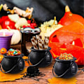 Pikkukuva 3 / 5: 12 kpl Mini Musta Pata Kahvalla Halloween Mini Noitapata