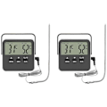 Miniatyrbillede 1 af 5: Madtermometer Madlavningstemperaturalarm med LED-display Sort