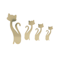 Miniatyrbillede 1 af 8: Cat Shape Spejl Wall Stickers Hjem Stue Soveværelse DIY Wall Art DecorationsGuld