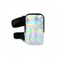 Miniatyrbillede 1 af 5: Holografisk Lårtaske - Telefonholder Festivaltaske til Kvinder, Mænd - Iridescent Ankelpung - Reflekterende Håndfri Ravetaske - GSL FF ZD sort