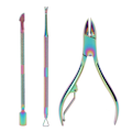 Miniatyrbild 2 av 8: 3 st Nagelband Trimmer Set Rostfritt Stål Professionell Nagelvård Nagelband Pusher Scraper Set för fingernaglar Tånaglar