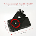 Miniatyrbillede 6 af 8: Roterende Rygsæk Clip Kompatibel med DJI OSMO Pocket 2 Bærbar Action Kamera Stabilisator