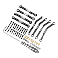 Miniatyrbild 2 av 8: 8PCS Högt Markfrigång Fram Länkar Set 1/24 Aluminiumlegering Stål Slitstark Crawler Bil Upphängnings Länkar Set för FMS Svart