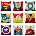 Miniatyrbilde 2 av 2: 4 stk. Bomull Hamp Hjem Spiderman Dekorativt Pyntepute med Glidelås Fylling, 45x45cm Pynteputetrekk Flott for Sofa, Stue Soverom SoftA