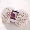 Miniatyrbild 1 av 5: Tjockt chenillegarn Mjukt hudvänligt Skrymmande fluffigt stickgarn för virkfilt Caramel White
