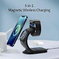 Miniatyrbilde 3 av 4: MagSafe Kompatibel Magnetisk Trådløs Lader for iPhone 12/13/14 Pro Max, Airpods, Apple Watch 1-8 (Svart)