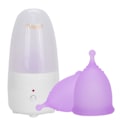 Miniatyrbilde 8 av 8: Gjenbrukbar menstruasjonskopp for kvinner, rengjøringsmaskinsett for menstruasjonskopp (EU-plugg 110240V) (Rengjøringsmenstruasjonskopp lilla sL)