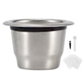 Miniatyrbild 1 av 8: Återanvändbar påfyllningsbar 304 rostfritt stål kaffekapselkopp filterkit med aluminiumfolielock