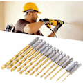 Miniatyrbilde 3 av 5: Boresett med sekskantfeste, 13 stk. 1/4 tommers HSS-bor med spiralspor for tre, jern, stål, kobber, 1,5–6,5 mm