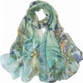 Women's Scarf, Lightweight Shawl, Elegant Floral Pattern, Sheer Scarf, Wrap
