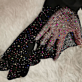 Miniatyrbilde 5 av 5: Glitrende Rhinestone Fishnet Mesh Strømper for Kvinner - Perfekt for Fest og Klubbklær Hudfarge Diamant