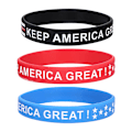 Miniatyrbilde 1 av 8: 3 stk silikon elastisk armbånd Unisex spesialbrev Fargerikt patriotisk armbånd