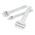 Miniatyrbilde 2 av 8: Lærpinner i 2, 4 og 6 tenner - Sinkpinner i sinklegering - Hvit, fin glans - Stor åpning - Speilblank overflate - Sydd - 6 mm