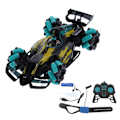 Miniatyrbillede 2 af 8: 2,4 GHz RC 4WD LED Musikbil 360 graders roterende modelbil legetøj med dobbelt fjernbetjeningGul