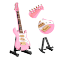 Miniatyrbilde 8 av 8: Gitardekorasjon Miniatyrpynt Mini Musikk Instrument Modell Gave Rosa 10cm
