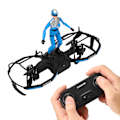Miniatyrbillede 5 af 8: E020 2-akslet RC Stunt Paraglider Drone Højde Hold Mode Drone Quadcopter Blå