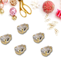 Miniatyrbild 4 av 8: 10 st sy rhinestones gyllene klo DIY rosett kläder tillbehör 7x10mm vit