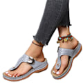 Miniatyrbillede 5 af 5: Komfortable Rhinestone Wedge Slippers til kvinder - Skridsikre Sommersandaler38 Sort