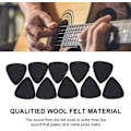 Miniatyrbild 3 av 5: 10-pack svarta plektrum för gitarr - 3 mm tjocklek, idealiska för ukulele- och gitarrister - premium plektrum i ull och instrumenttillbehör
