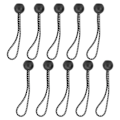 Miniatyrbillede 8 af 8: 10 stk. teltklips fastgørelseskugleklips kugle bungee-snore med elastisk snor til baldakintelt sort og hvid