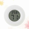 Miniatyrbillede 3 af 3: 2 stk. Rund Digital Termometer Hygrometer Fugtighedsmåler Temperaturvisning Til Indendørs Soveværelse Hjemmebrug Uden Batteri (hvid)