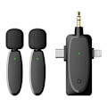 Miniatyrbillede 1 af 5: Trådløs Dobbelt Lavalier Mikrofon - Plug and Play, Ultra Lav Forsinkelse, Indbygget Støjreduktion, 7 Timers Arbejdstid