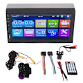 Miniatyrbilde 1 av 8: 7in Universal Bil Stereo Audio Receiver Touch Screen MP5-spiller GPS-navigasjon med ryggekamera håndfri samtale